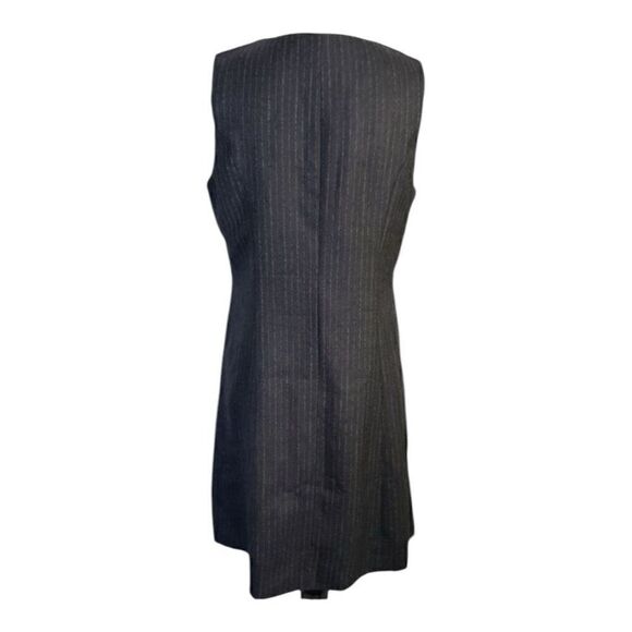 Vintage Rafaella Grey Wool Zipper Front Sheath Dress Size 10 Sleeveless Formal - Picture 2 of 12